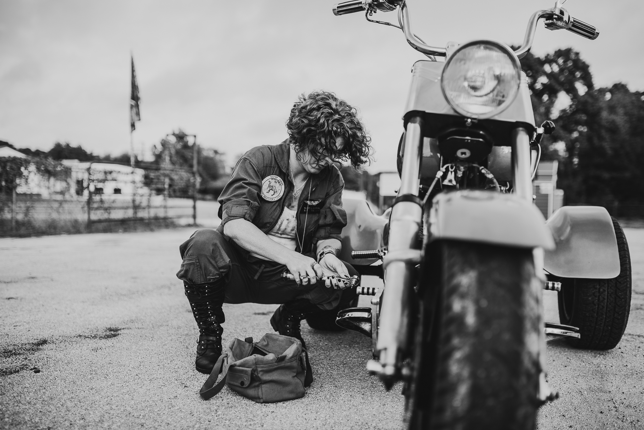 Photo Shoot, Black and White, Motorcycle and Me
