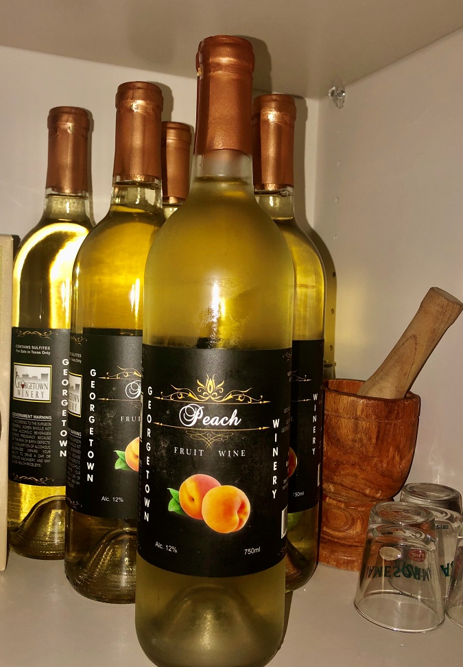Bottles of Peach Wine